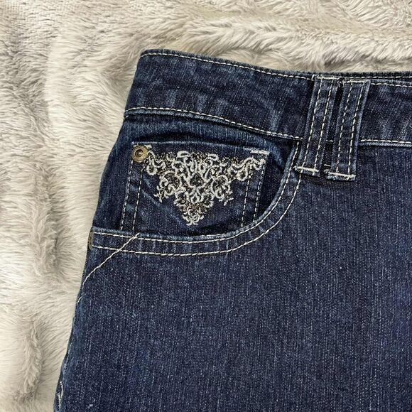 Relativity Jeans Women 10 Bootcut Dark Wash Denim Embroidered Rodeo Western Boho - Picture 9 of 12
